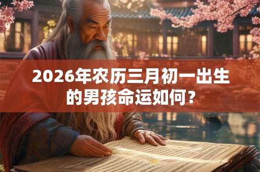 2026年农历三月初一出生的男孩命运如何？