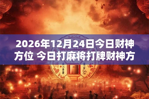 2026年12月24日今日财神方位 今日打麻将打牌财神方位