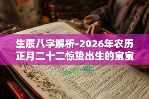 生辰八字解析-2026年农历正月二十二惊蛰出生的宝宝好不好 生辰八字解析-2026年农历正月二十二惊蛰出生的宝宝好不好