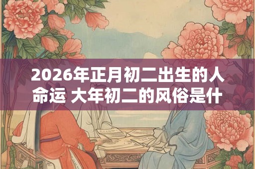 2026年正月初二出生的人命运 大年初二的风俗是什么
