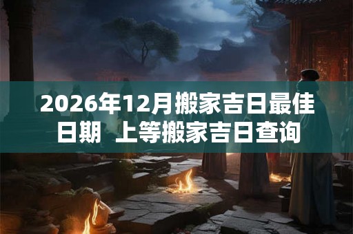 2026年12月搬家吉日最佳日期  上等搬家吉日查询