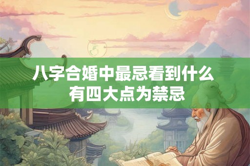 八字合婚中最忌看到什么  有四大点为禁忌