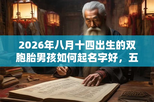 2026年八月十四出生的双胞胎男孩如何起名字好，五行属什么？