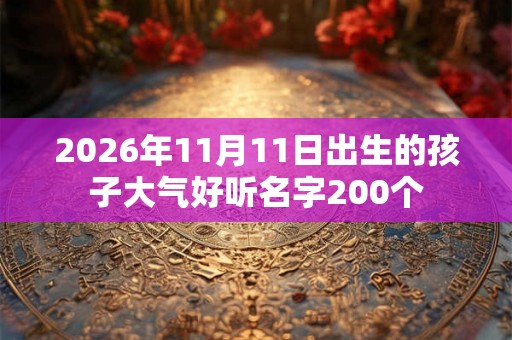 2026年11月11日出生的孩子大气好听名字200个