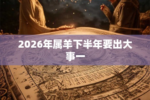 2026年属羊下半年要出大事一