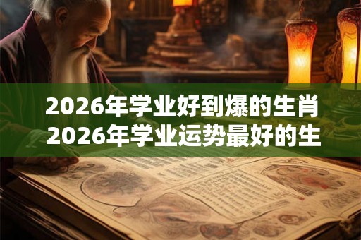 2026年学业好到爆的生肖 2026年学业运势最好的生肖