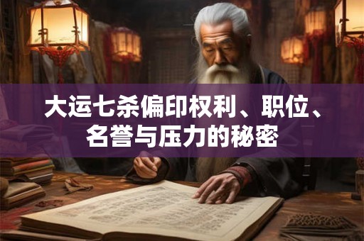 大运七杀偏印权利、职位、名誉与压力的秘密