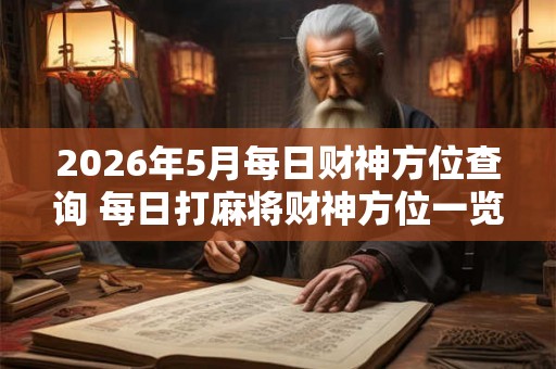 2026年5月每日财神方位查询 每日打麻将财神方位一览表