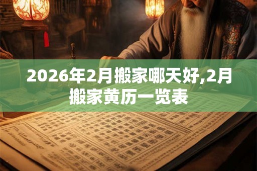 2026年2月搬家哪天好,2月搬家黄历一览表