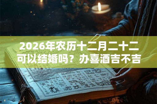 2026年农历十二月二十二可以结婚吗？办喜酒吉不吉利？