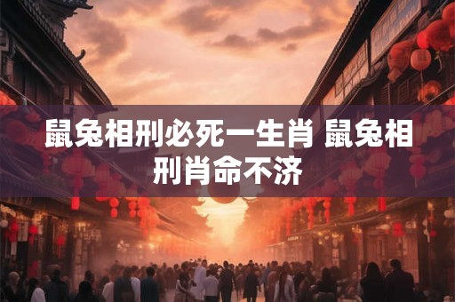 鼠兔相刑必死一生肖 鼠兔相刑肖命不济