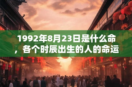 1992年8月23日是什么命，各个时辰出生的人的命运
