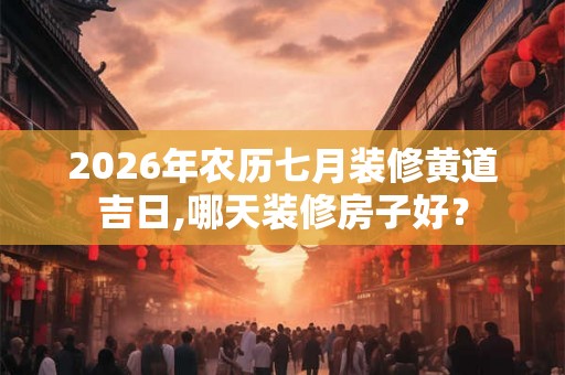 2026年农历七月装修黄道吉日,哪天装修房子好？