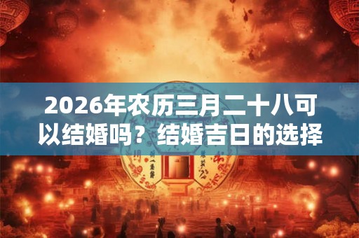 2026年农历三月二十八可以结婚吗？结婚吉日的选择方法？