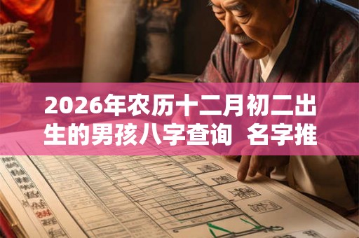 2026年农历十二月初二出生的男孩八字查询  名字推荐