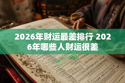 2026年财运最差排行 2026年哪些人财运很差