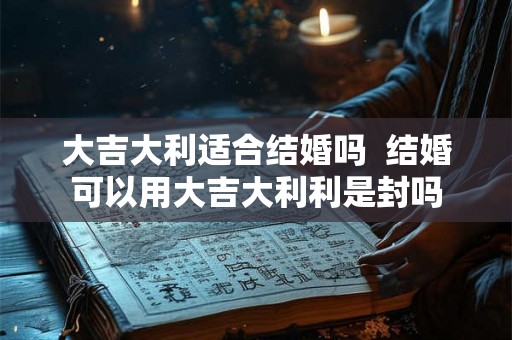 大吉大利适合结婚吗  结婚可以用大吉大利利是封吗