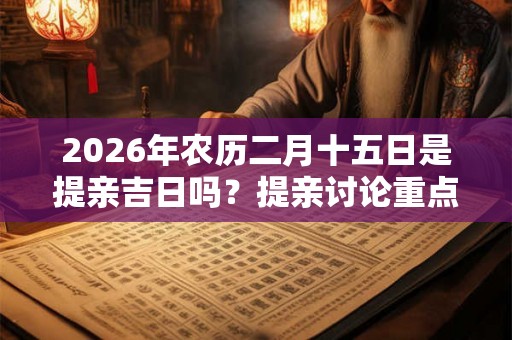 2026年农历二月十五日是提亲吉日吗？提亲讨论重点