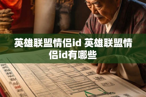 英雄联盟情侣id 英雄联盟情侣id有哪些