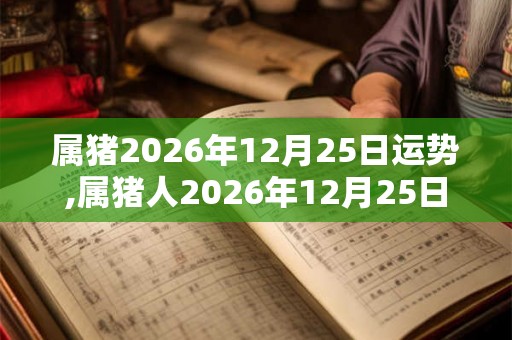 属猪2026年12月25日运势,属猪人2026年12月25日财运,生肖猪2026年12月25日运势