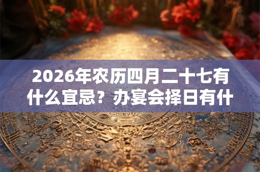 2026年农历四月二十七有什么宜忌?办宴会择日有什么宜忌? 2026年农历四月二十七有什么宜忌?办宴会择日有什么宜忌?
