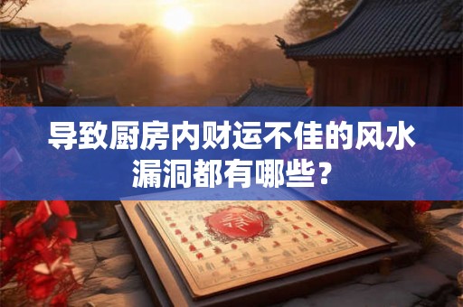 导致厨房内财运不佳的风水漏洞都有哪些？
