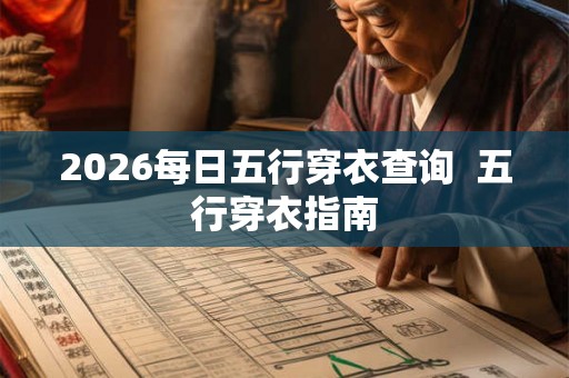 2026每日五行穿衣查询  五行穿衣指南