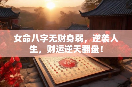 女命八字无财身弱，逆袭人生，财运逆天翻盘！