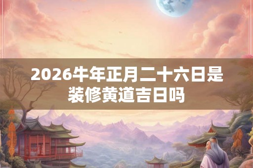 2026牛年正月二十六日是装修黄道吉日吗