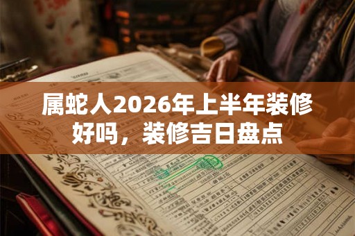 属蛇人2026年上半年装修好吗，装修吉日盘点