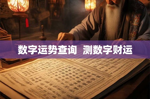 数字运势查询 测数字财运 数字运势查询 测数字财运