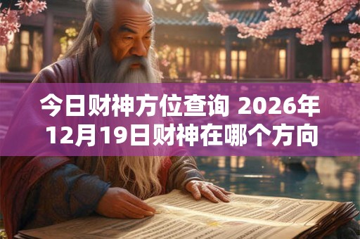 今日财神方位查询 2026年12月19日财神在哪个方向 今日财神方位查询 2026年12月19日财神在哪个方向