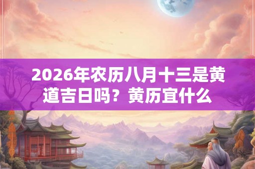 2026年农历八月十三是黄道吉日吗？黄历宜什么