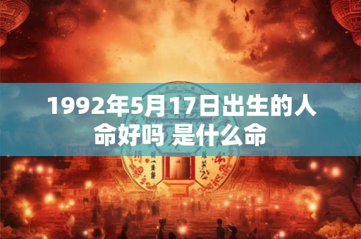 1992年5月17日出生的人命好吗 是什么命
