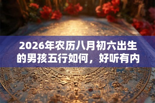 2026年农历八月初六出生的男孩五行如何，好听有内涵名字推荐