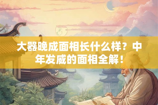大器晚成面相长什么样？中年发威的面相全解！