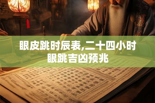 眼皮跳时辰表,二十四小时眼跳吉凶预兆
