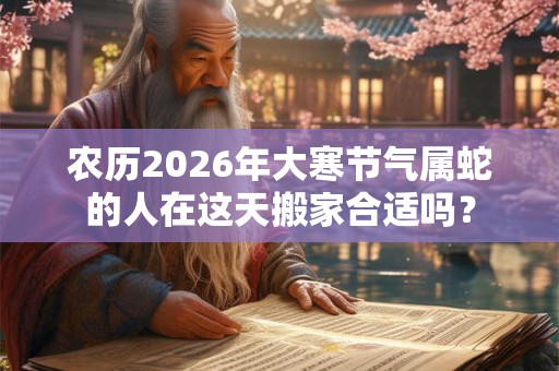 农历2026年大寒节气属蛇的人在这天搬家合适吗？