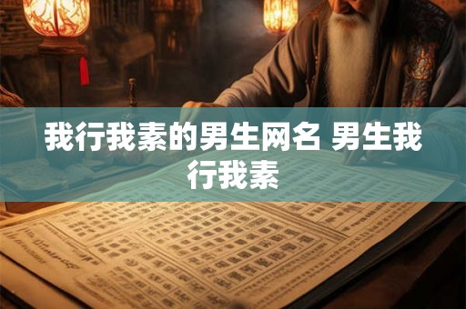我行我素的男生网名 男生我行我素