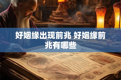 好姻缘出现前兆 好姻缘前兆有哪些
