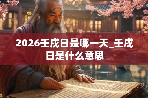 2026壬戌日是哪一天_壬戌日是什么意思 2026壬戌日是哪一天_壬戌日是什么意思