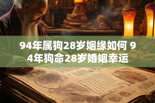 94年属狗28岁姻缘如何 94年狗命28岁婚姻幸运