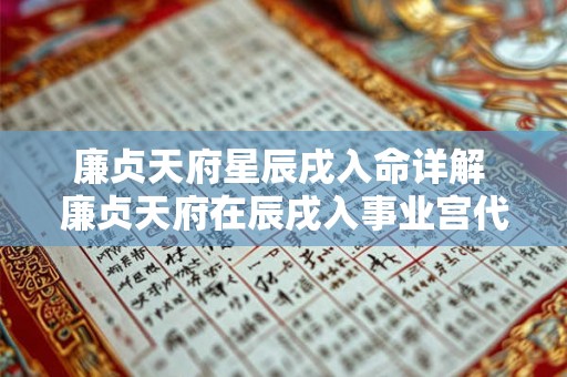 廉贞天府星辰戌入命详解 廉贞天府在辰戌入事业宫代表什么 廉贞天府星辰戌入命详解 廉贞天府在辰戌入事业宫代表什么