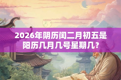 2026年阴历闰二月初五是阳历几月几号星期几？