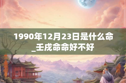 1990年12月23日是什么命_壬戌命命好不好