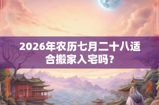 2026年农历七月二十八适合搬家入宅吗? 2026年农历七月二十八适合搬家入宅吗?