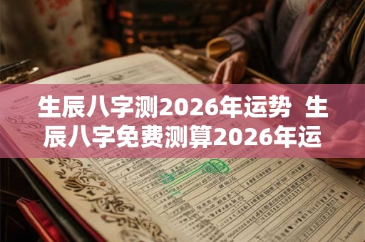 生辰八字测2026年运势 生辰八字免费测算2026年运势 生辰八字测2026年运势 生辰八字免费测算2026年运势