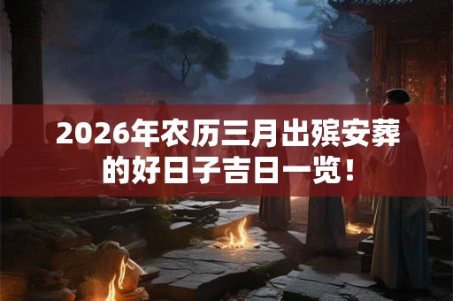 2026年农历三月出殡安葬的好日子吉日一览！