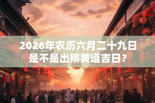 2026年农历六月二十九日是不是出殡黄道吉日？