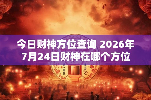 今日财神方位查询 2026年7月24日财神在哪个方位